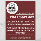 Skull Tattoo, Tattoo & Body Piercing Studio Flyer (Vorne)