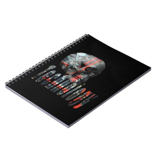 Skull Technology Computer Brain, Notebook Notizblock (Linke Seite)