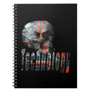 Skull Technology Computer Brain, Notebook Notizblock