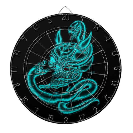 Skull - Teufelskopf mit Schlange Dartscheibe (vorne)