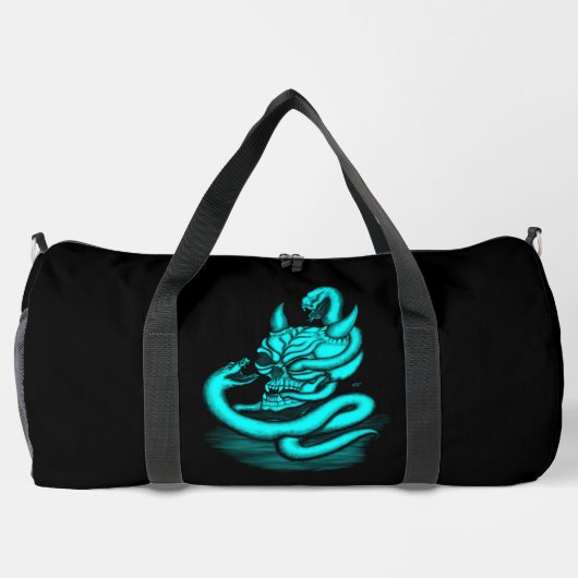 Skull - Teufelskopf mit Schlange Duffle Bag (Rückseite)