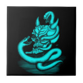 Skull - Teufelskopf mit Schlange Fliese (Vorderseite)