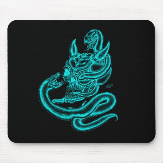 Skull - Teufelskopf mit Schlange Mousepad (Vorne)