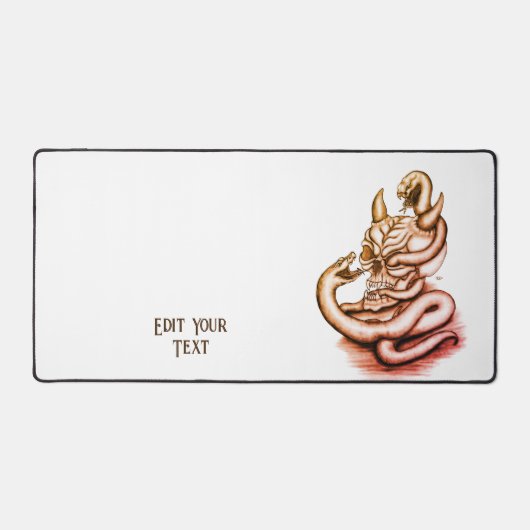 Skull - Teufelskopf mit Schlange Schreibtischunterlage (Vorderseite)