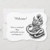 Skull - Teufelskopf mit Schlange, Text hinzufügen Einladung (Vorderseite)