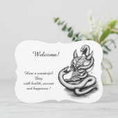 Skull - Teufelskopf mit Schlange, Text hinzufügen Einladung (Stehend Vorderseite)