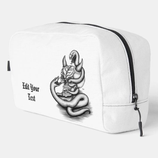 Skull - Teufelskopf mit Schlange Waschbeutel (Rechte Ecke)