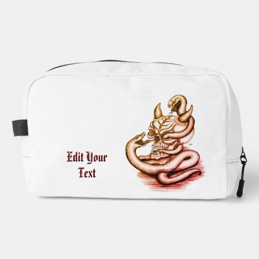 Skull - Teufelskopf mit Schlange Waschbeutel (Vorderseite)