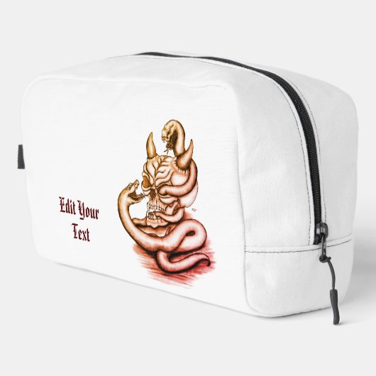 Skull - Teufelskopf mit Schlange Waschbeutel (Rechte Ecke)
