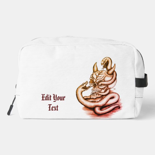 Skull - Teufelskopf mit Schlange Waschbeutel (Rückseite)