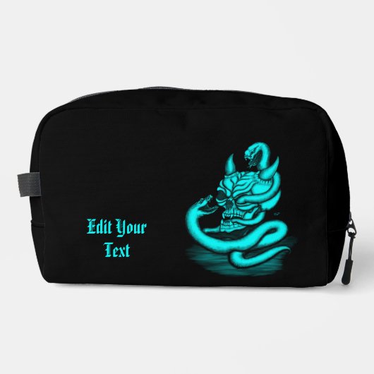 Skull - Teufelskopf mit Schlange Waschbeutel (Vorderseite)