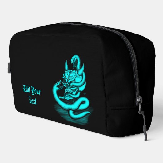 Skull - Teufelskopf mit Schlange Waschbeutel (Rechte Ecke)