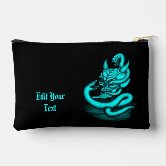 Skull - Teufelskopf mit Schlange Zubehörtasche (Rückseite)