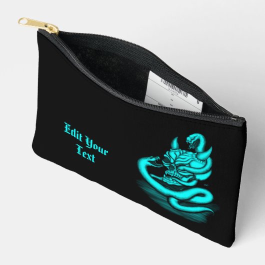 Skull - Teufelskopf mit Schlange Zubehörtasche (Offen)