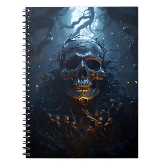 Skull Theme Phantastisch Halloween Beängstigend Sk Notizblock (Vorderseite)