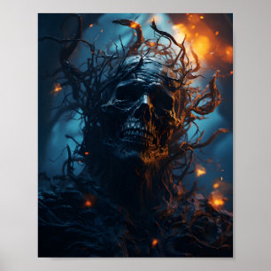 Skull Theme Phantastisch Halloween Beängstigend Sk Poster