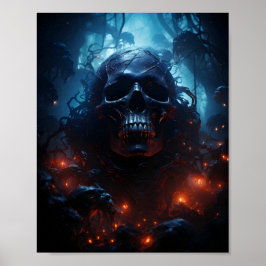 Skull Theme Phantastisch Halloween Beängstigend Sk Poster