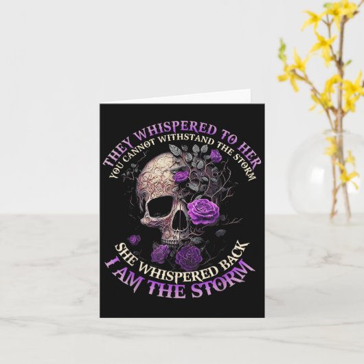 Skull They Whispered To Her You Can't With Stand T Karte (Gelbe Blume)