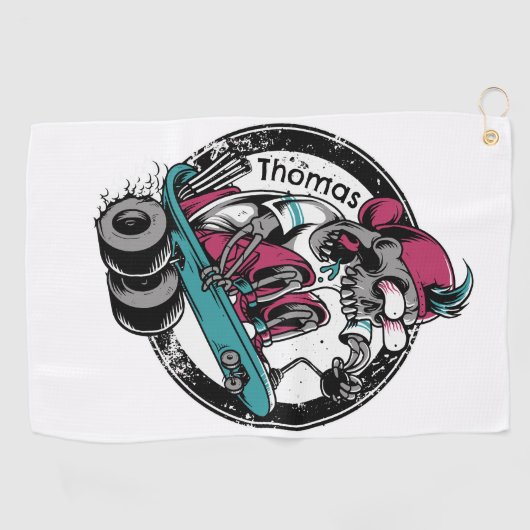 Skull Thrill: Reiten oder Die Golfhandtuch (Horizontal)