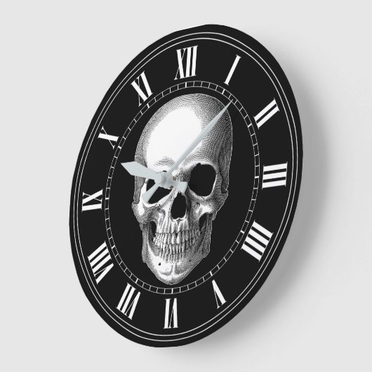 Skull Time Große Wanduhr (Winkel)