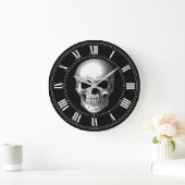 Skull Time Große Wanduhr (Zuhause)