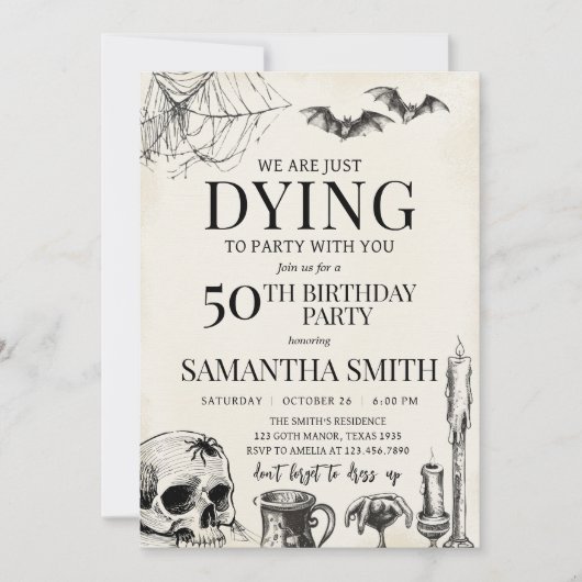 Skull tobt zu Party Halloween-Party Einladung (Vorderseite)