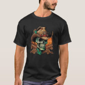 Skull Traaring Cowboy Hat Skeleton T Shirt (Vorderseite)