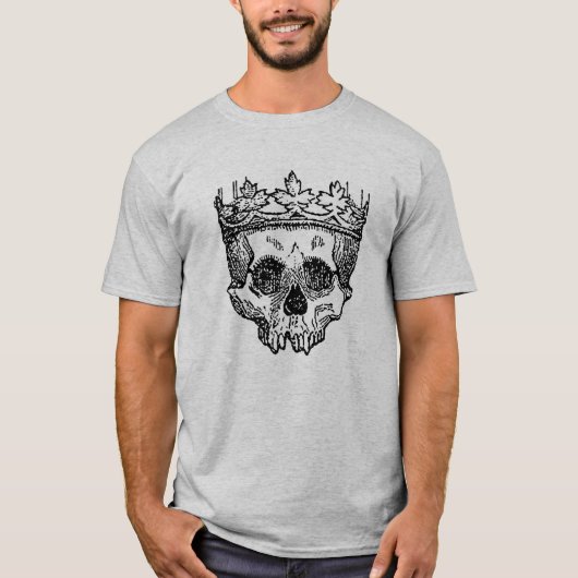 Skull Traging Crown Gothing Zeichnend T-Shirt (Vorderseite)