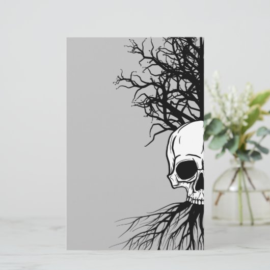 Skull & Tree Briefpapier (Stehend Vorderseite)