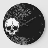 Skull & Tree Große Wanduhr (Vorderseite)