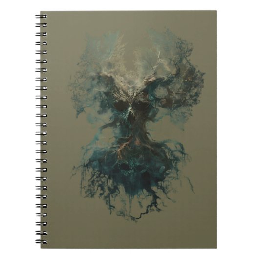 Skull Tree Surreal Dark Nature Notebook Notizblock (Vorderseite)