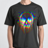 Skull Trippy Illusion - Psychedelic RGB Glitchcore T-Shirt