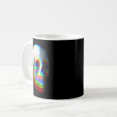 Skull Trippy Vaporwave Halloween Techno Rave Edm Kaffeetasse (Vorderseite Links)