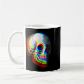 Skull Trippy Vaporwave Halloween Techno Rave Edm Kaffeetasse (Links)