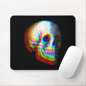 Skull Trippy Vaporwave Halloween Techno Rave Edm Mousepad (Mit Mouse)