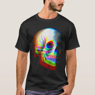 Skull Trippy Vaporwave Halloween Techno Rave Edm T-Shirt