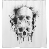 Skull Tropfen Black Ink Spritzer Graphic Duschvorhang (Vorderseite)