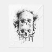 Skull Tropfen Black Ink Spritzer Graphic Fleecedecke (Vorderseite)