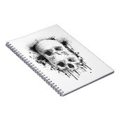Skull Tropfen Black Ink Spritzer Graphic Notizblock (Rechte Seite)