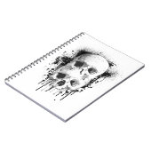 Skull Tropfen Black Ink Spritzer Graphic Notizblock (Linke Seite)
