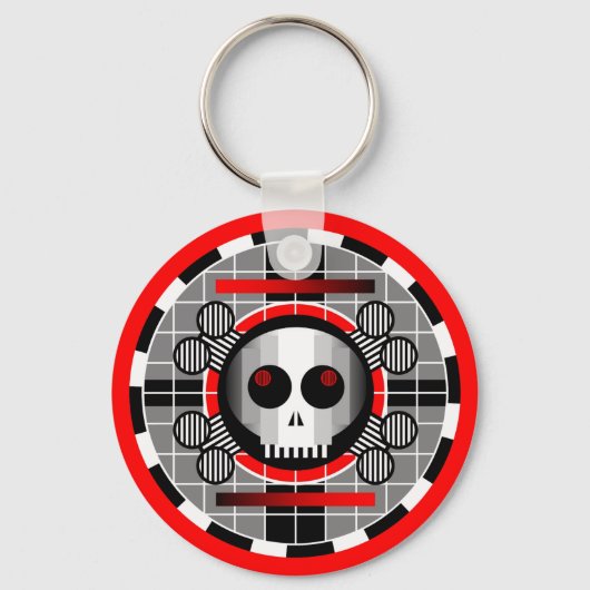 Skull TV Round Schlüsselanhänger (Vorderseite)