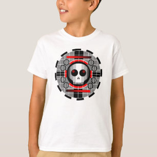 Skull TV-Runde T-Shirt Kinder Basic Weiß