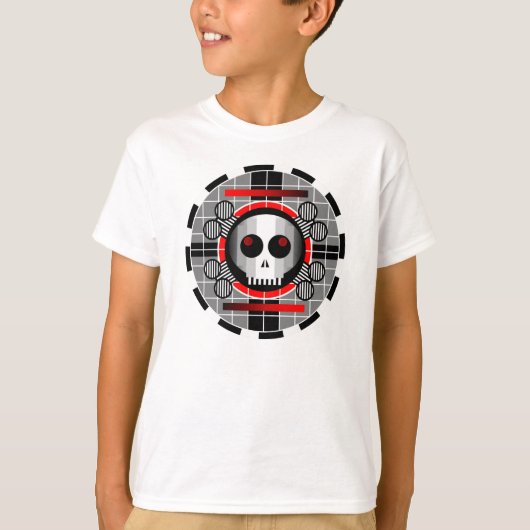 Skull TV-Runde T-Shirt Kinder Basic Weiß (Vorderseite)