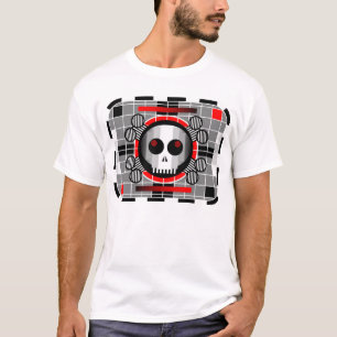 Skull TV T - Shirt Männer ganz weiß