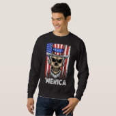 Skull Uncle Sam 4. Juli USA Flagge Merica Indepe Sweatshirt (Vorne ganz)
