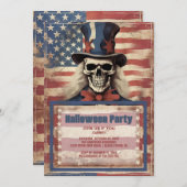 Skull Uncle Sam Halloween Einladung (Vorne/Hinten)