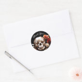 Skull und Blume Halloween Danke Stickers (Umschlag)