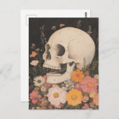 Skull und Blume Postkarte (Vorne/Hinten)