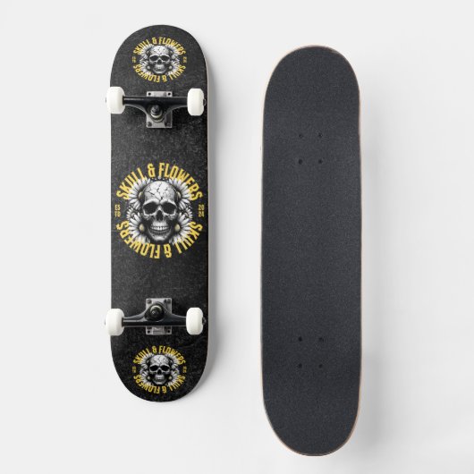 Skull und Blume Skateboard (Vorderseite)