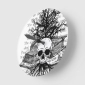 Skull und Bücher Runde Wanduhr (Winkel)